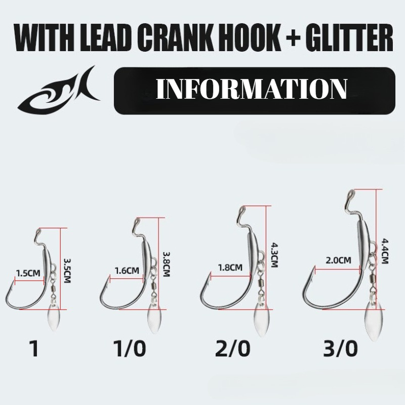 Set Jig Head Crank Hook TUODIA - Fishing Hook Weedless ulasan dan harga