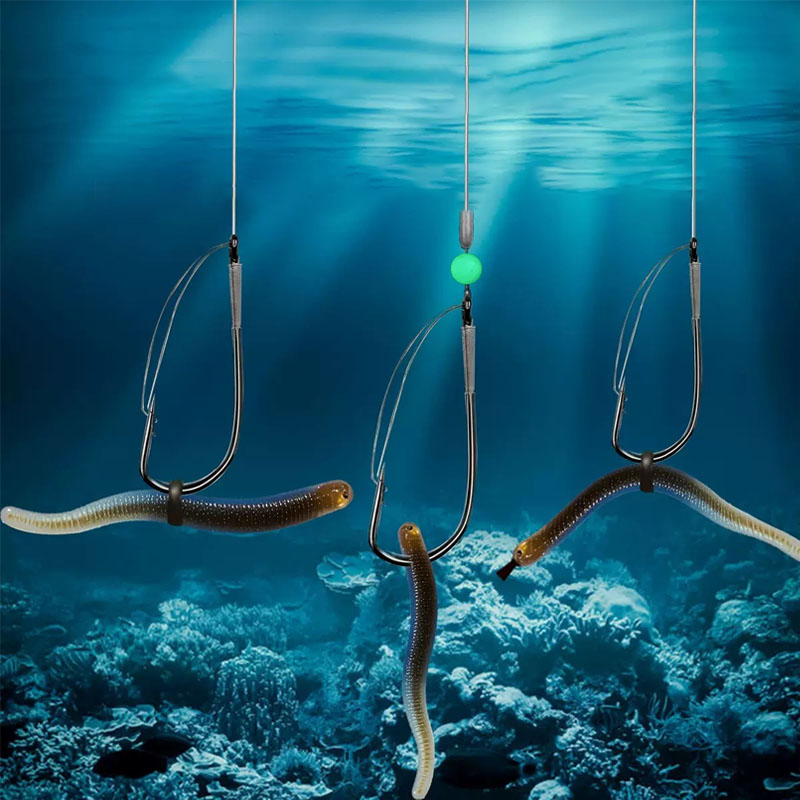 20/40 Buah Kait Cacing Offset  - Fishing Hook Weedless ulasan dan harga